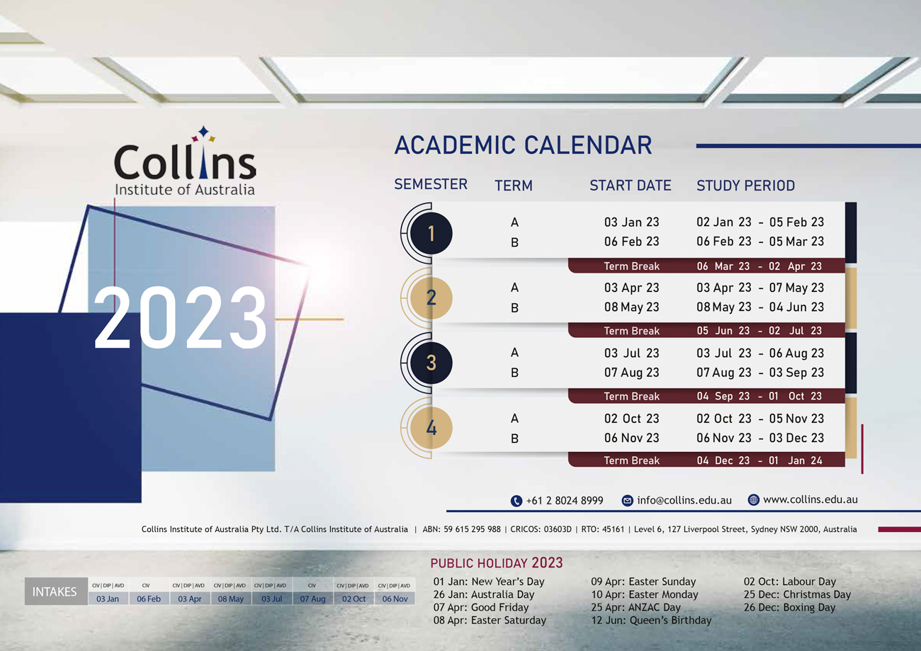 Academic Calendar Collins Institute of Australia